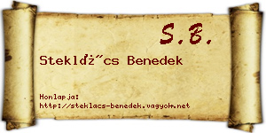 Steklács Benedek névjegykártya