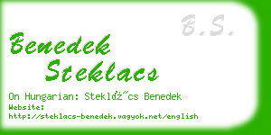 benedek steklacs business card